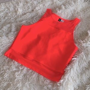 SOLD: NWOT H&M Neon crop top with mesh!